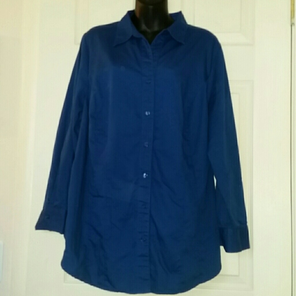 Plus size women's long sleeve blouse